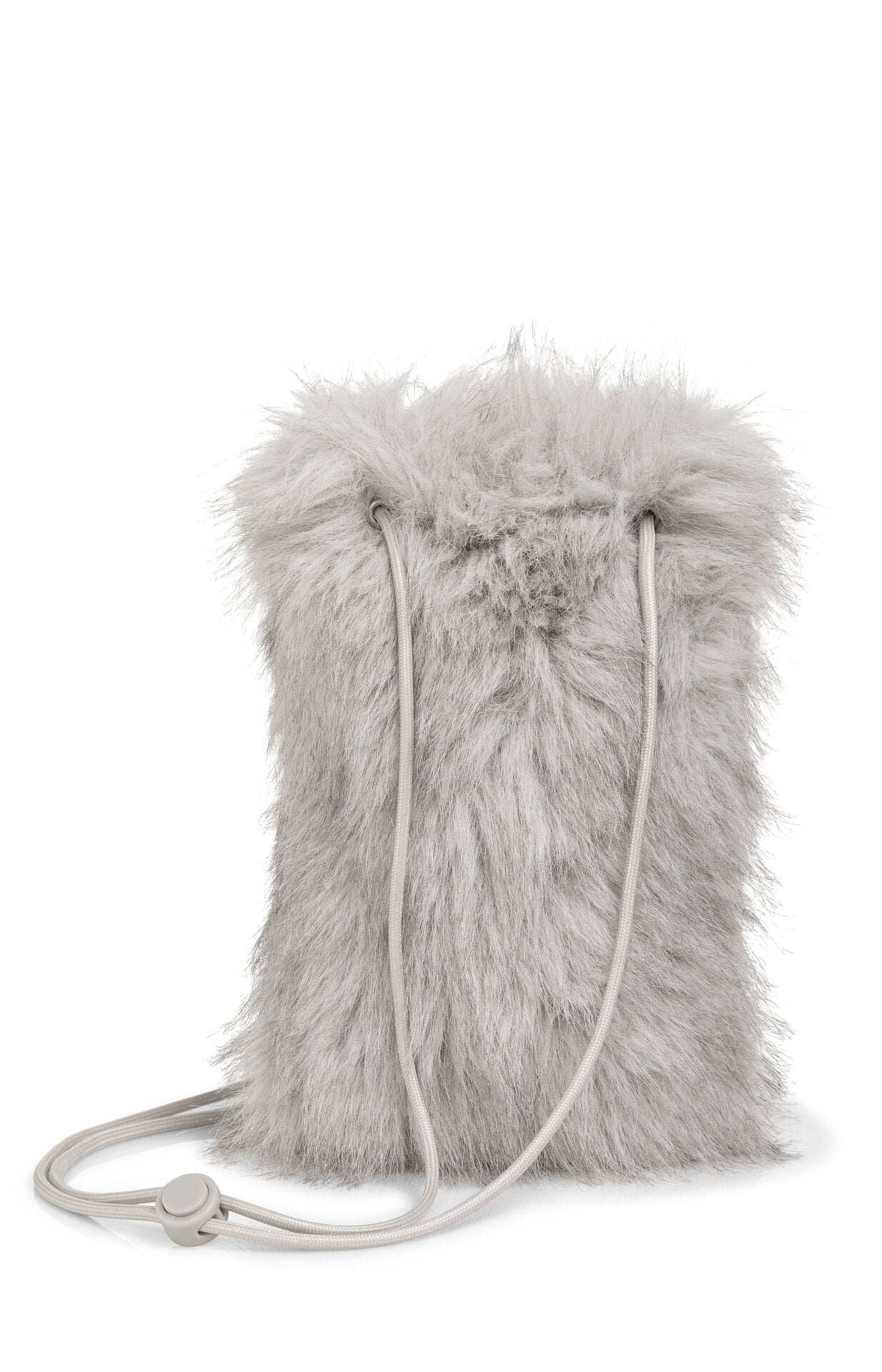 Yaya fluffy phone bag in light grey