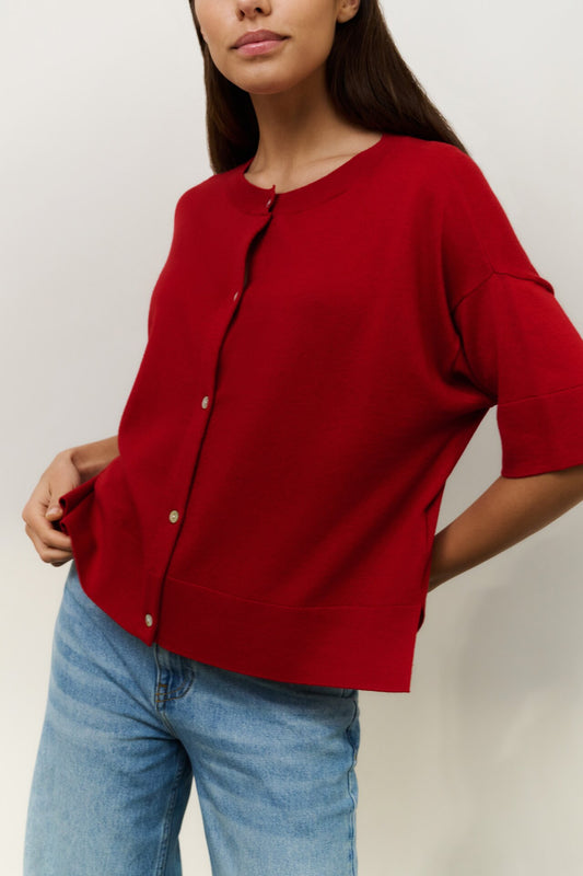 Yaya oversized cardigan in scarlet red