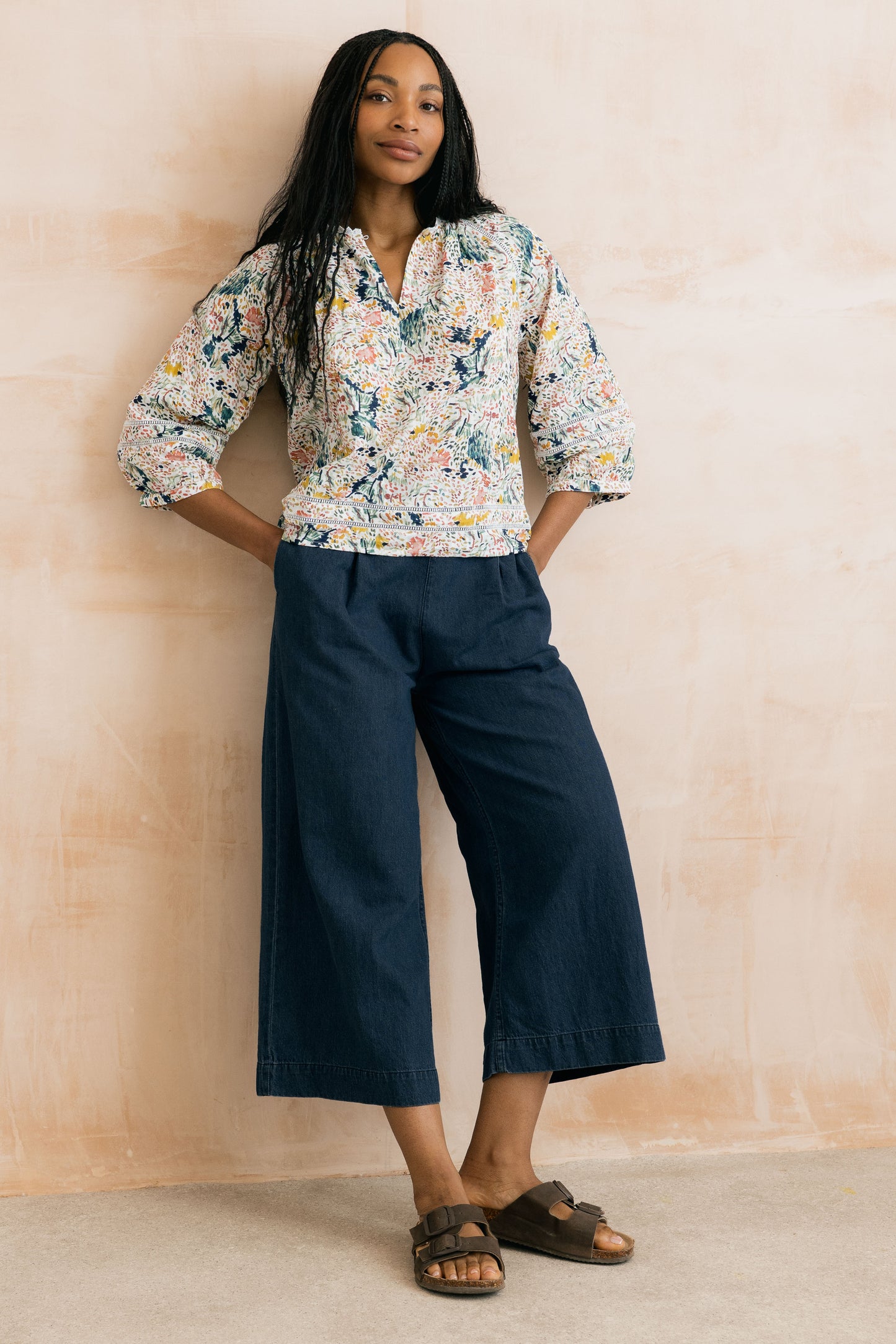 Lily & Me Zoe three quarter sleeve blouse in ecru - [shop_name Strathaven] [womens clothing]