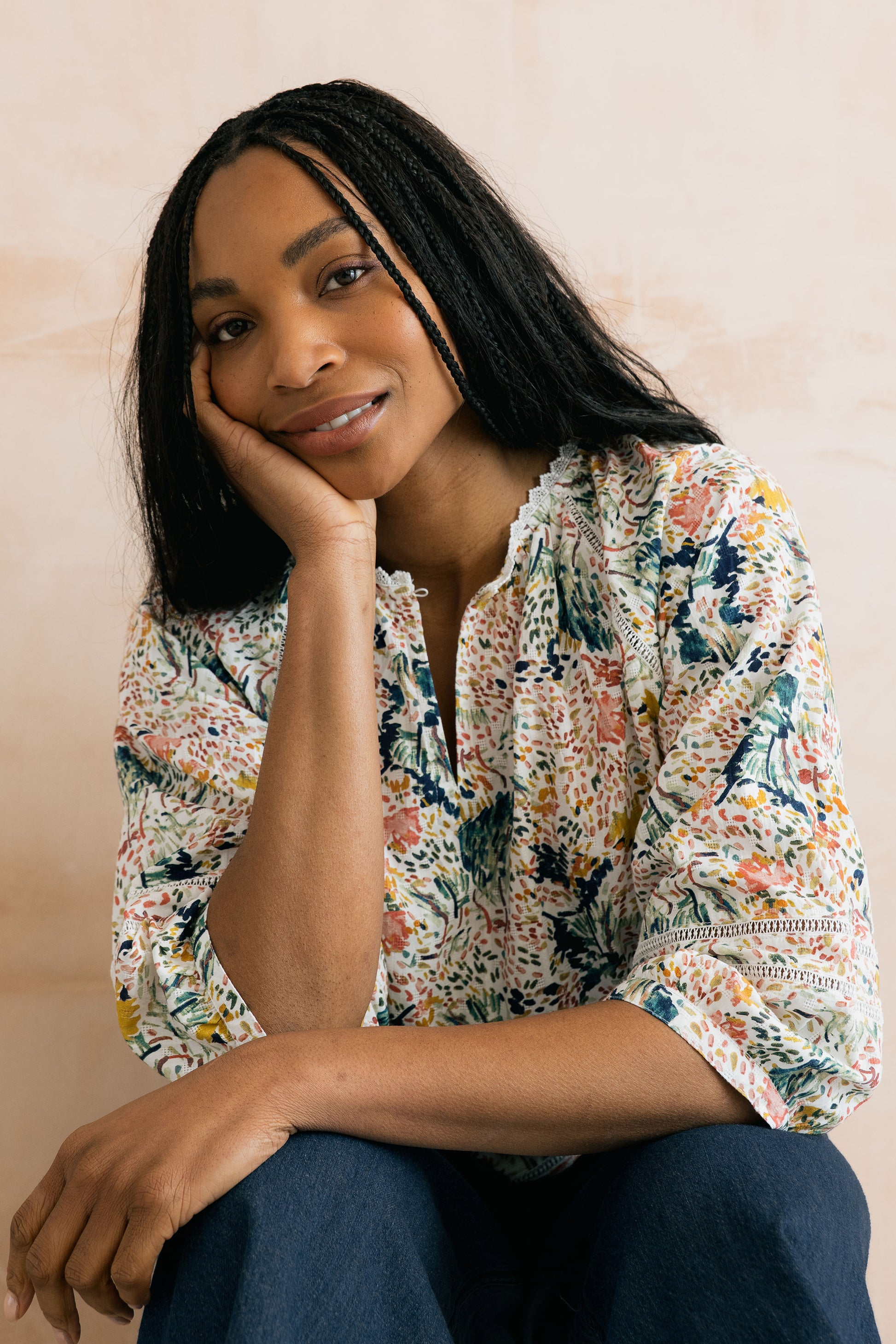 Lily & Me Zoe three quarter sleeve blouse in ecru - [shop_name Strathaven] [womens clothing]