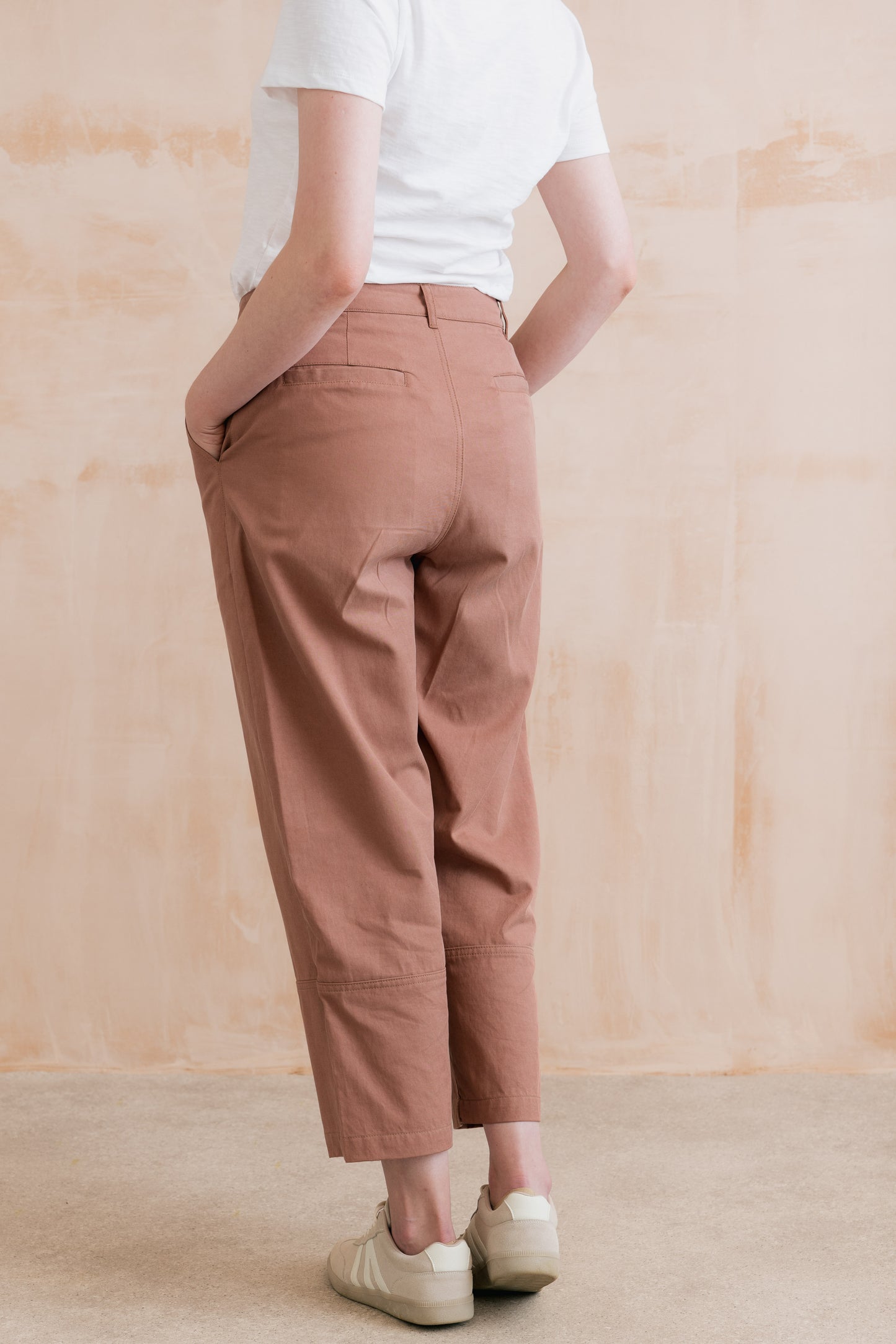 Lily & Me Clarisa tapered trouser in tencel antique pink - [shop_name Strathaven] [womens clothing]