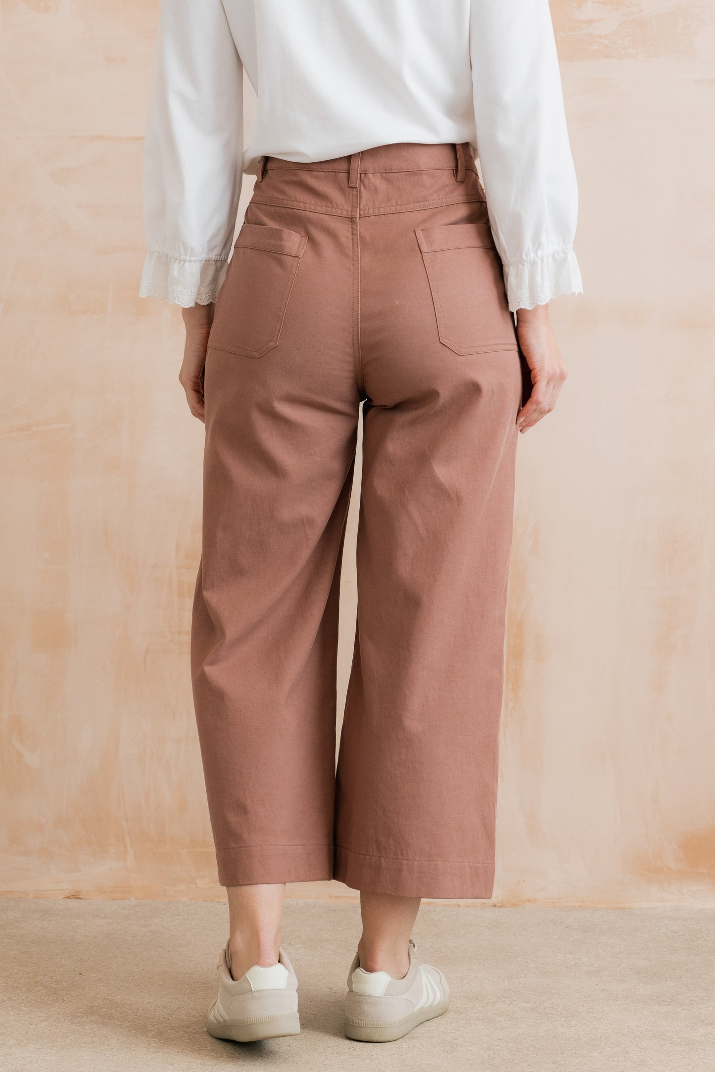 Lily & Me Amelia cropped twill trouser in soft pink - [shop_name Strathaven] [womens clothing]