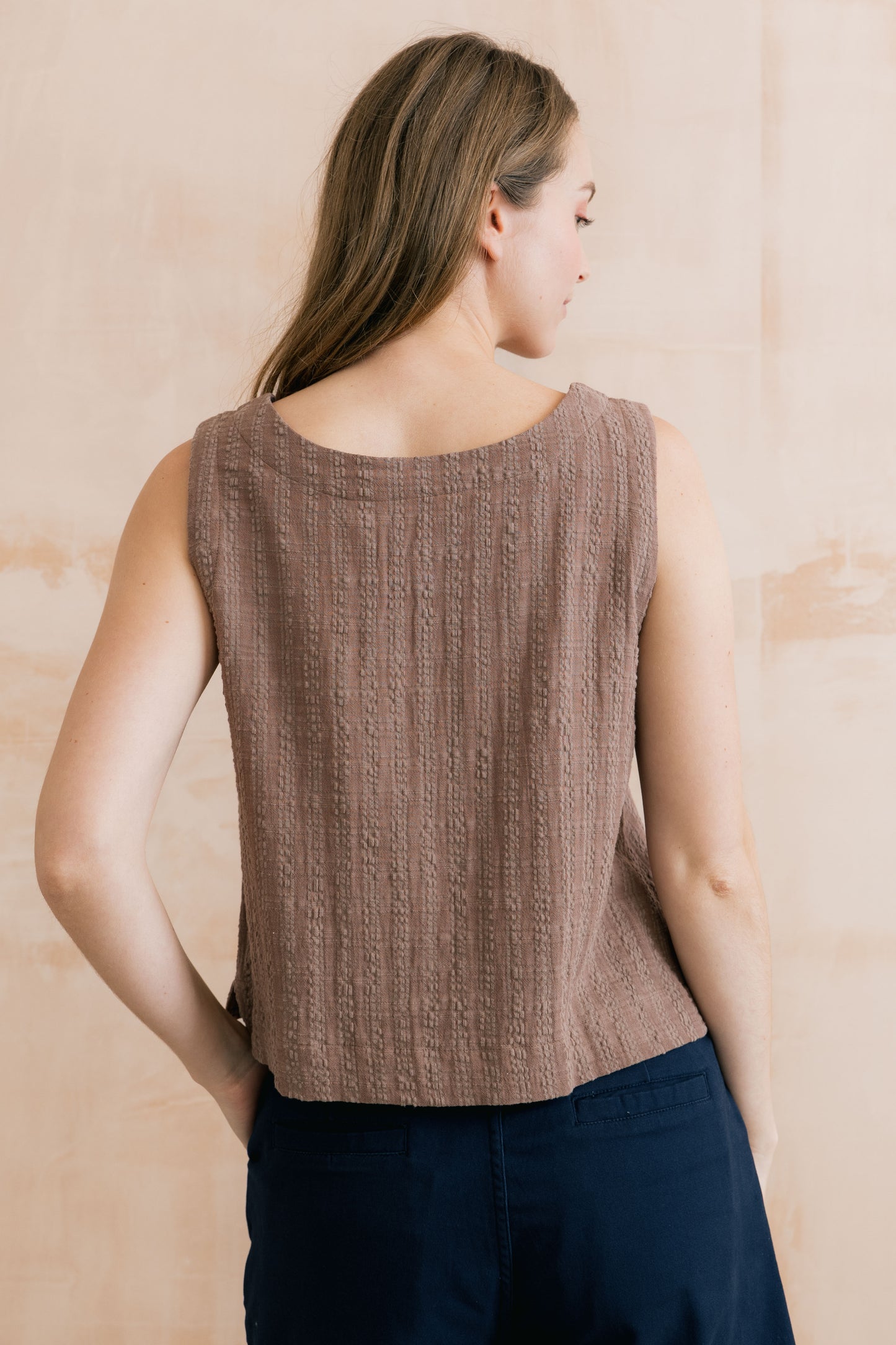 Lily & Me Allium two way vest in mocha - [shop_name Strathaven] [womens clothing]