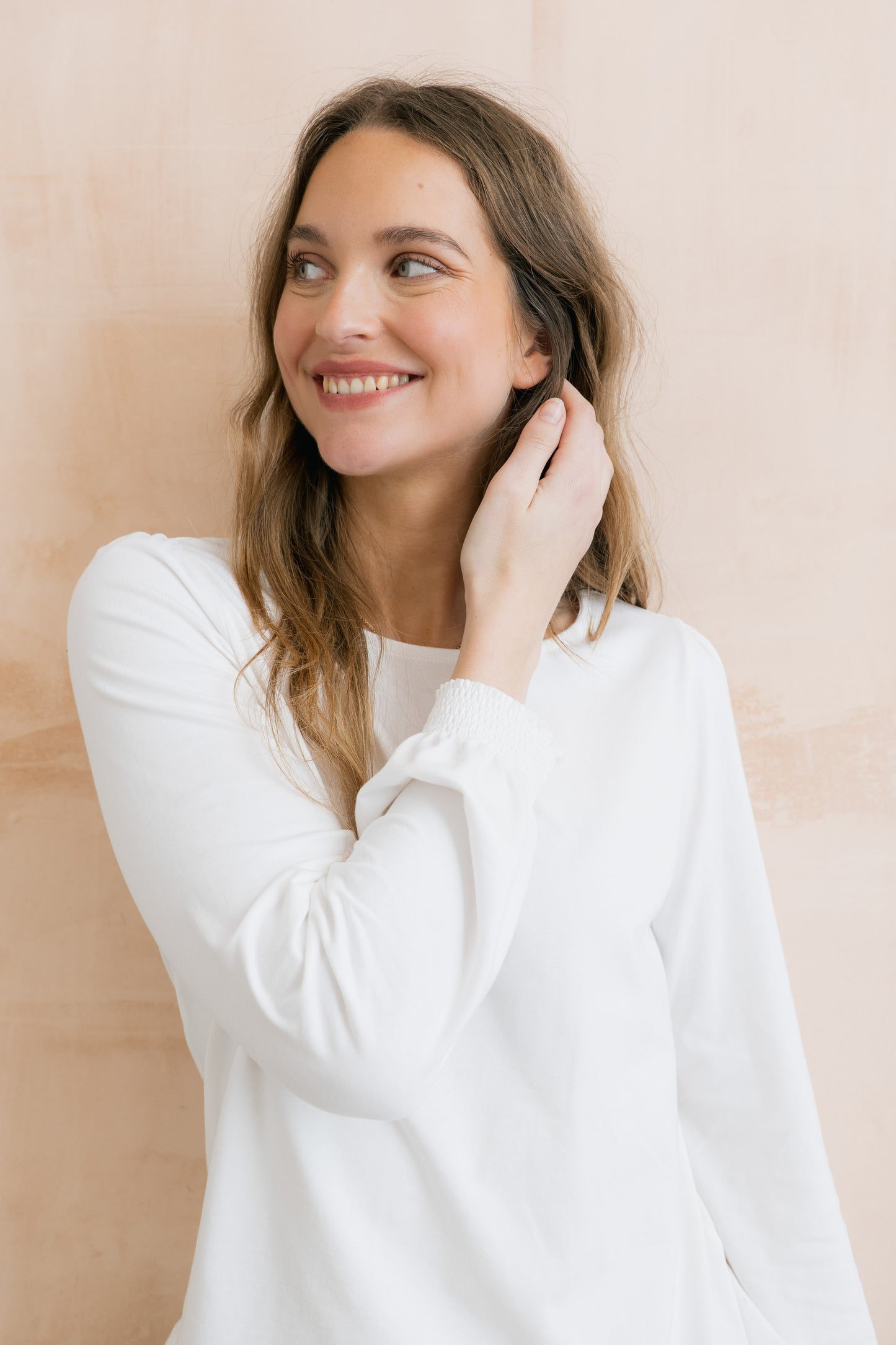 Lily & Me Caroline plain cotton top in white - [shop_name Strathaven] [womens clothing]