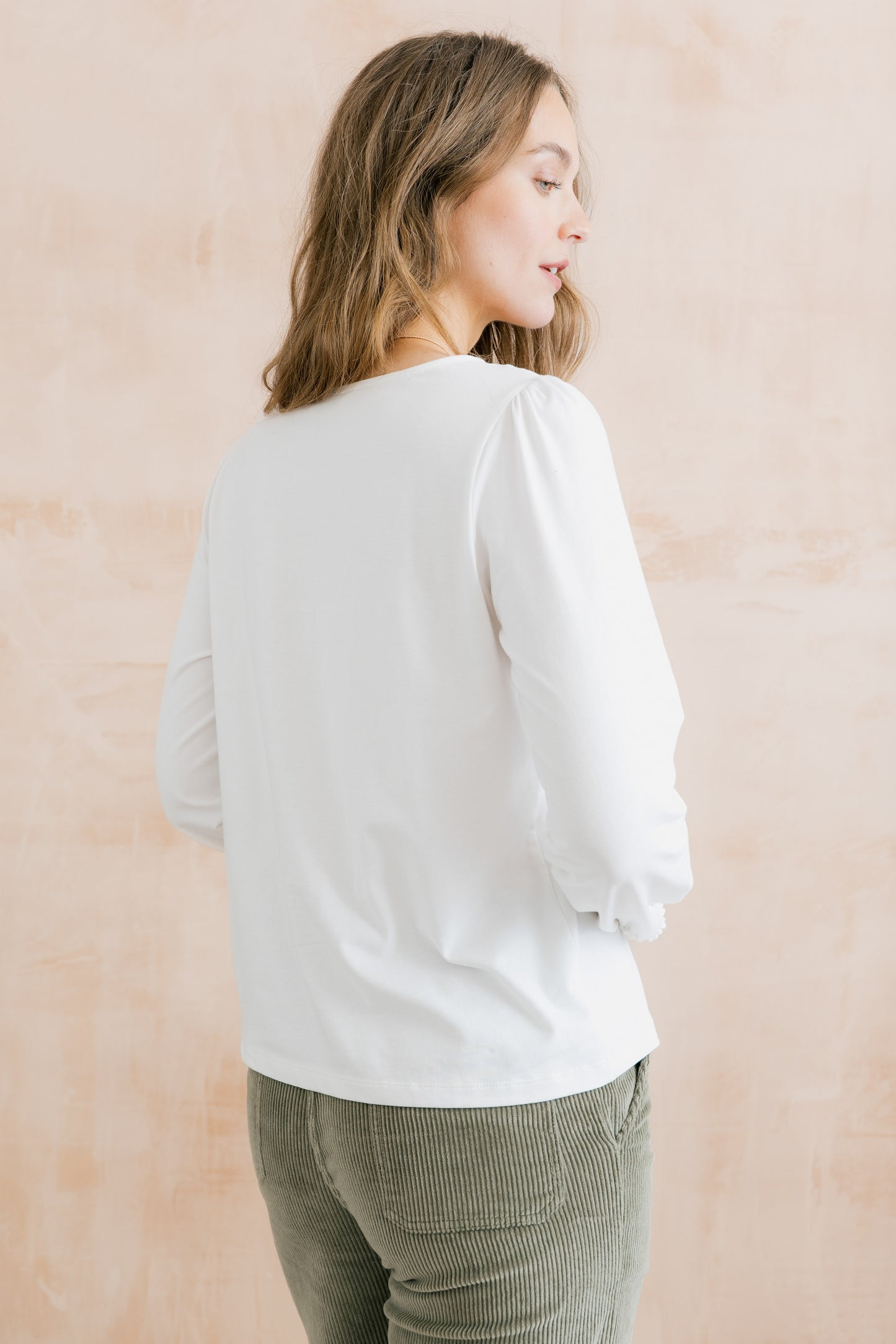 Lily & Me Caroline plain cotton top in white - [shop_name Strathaven] [womens clothing]