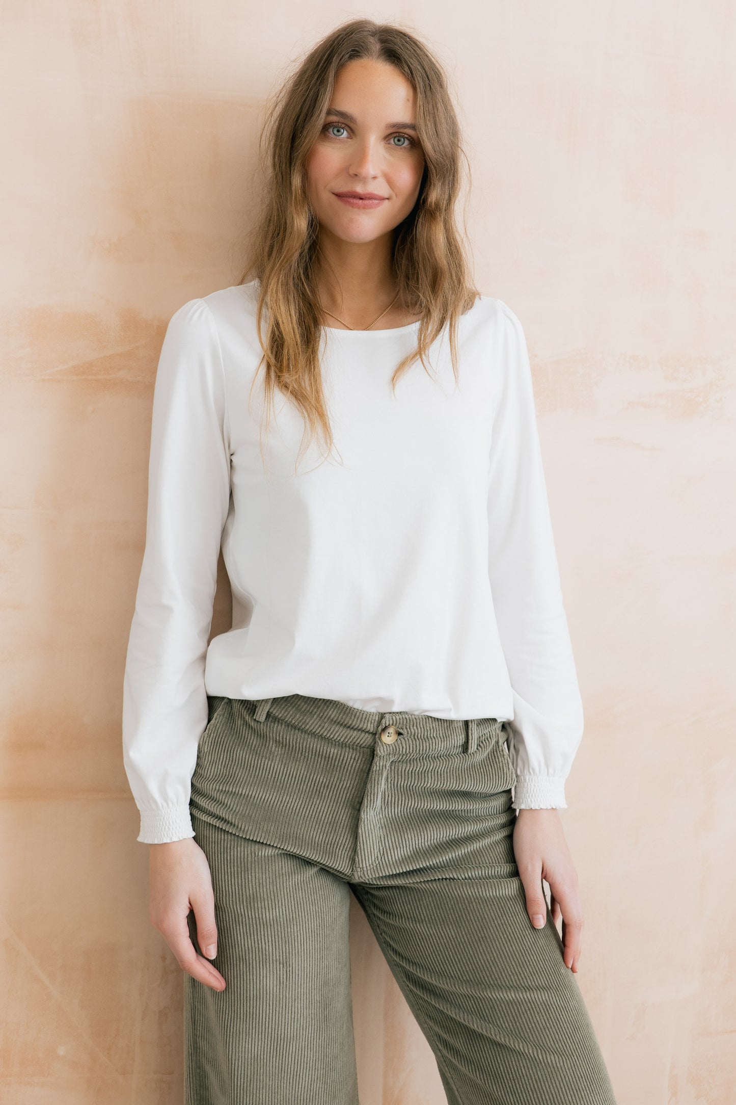 Lily & Me Caroline plain cotton top in white - [shop_name Strathaven] [womens clothing]