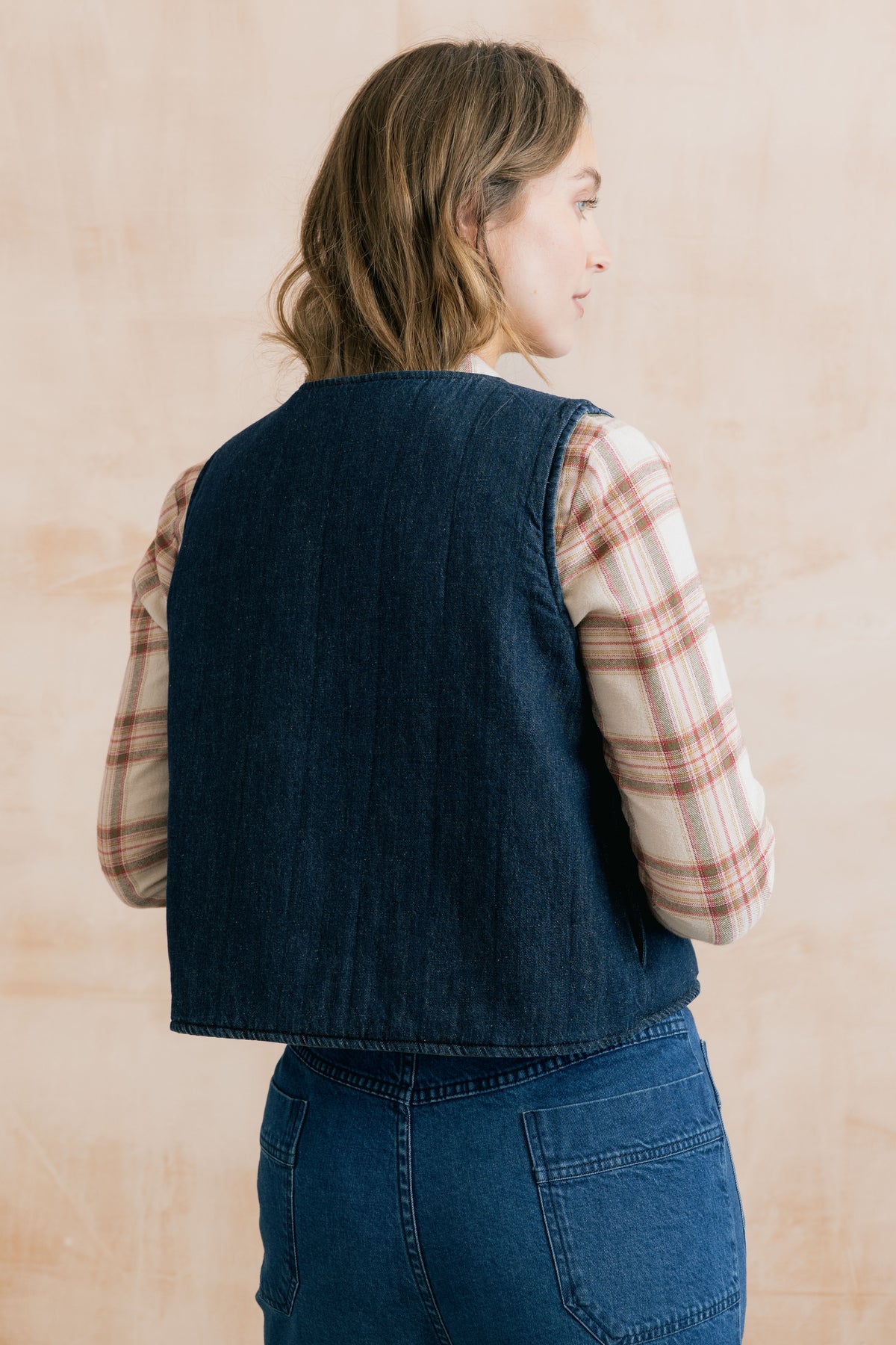 Lily & Me Pavilion reversible gilet in olive and blue - [shop_name Strathaven] [womens clothing]