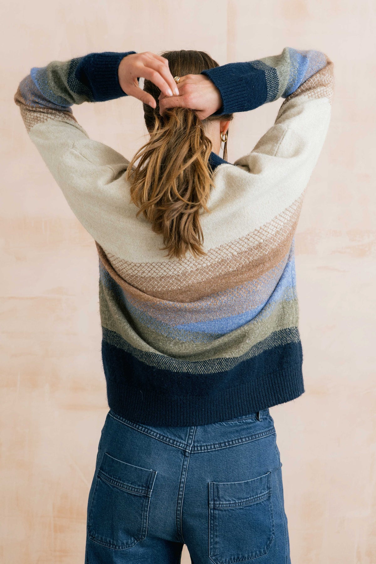 Lily & Me Artist sweater in colour block oatmeal - [shop_name Strathaven] [womens clothing]
