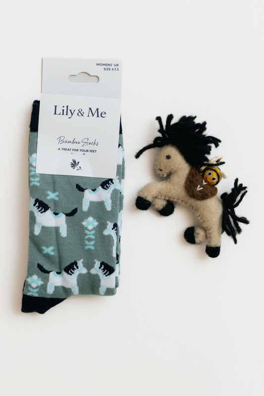 Lily & Me Horse sock gift set - [shop_name Strathaven] [womens clothing]