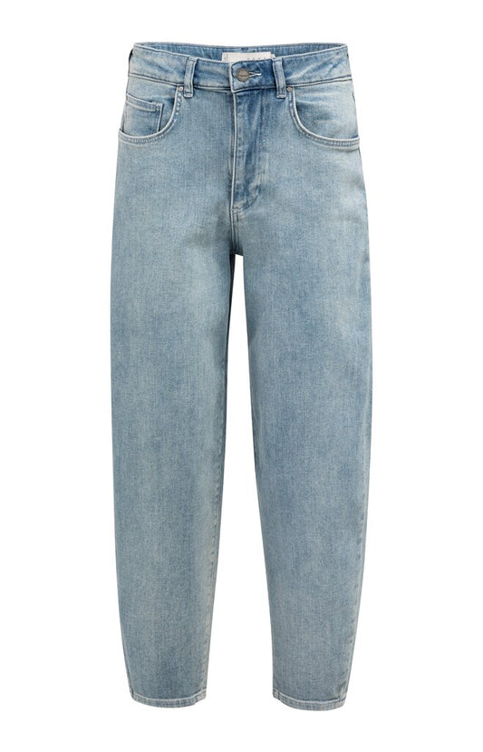 Yaya jeans with loose fit in mid blue