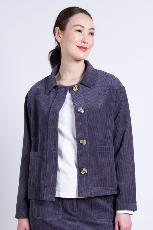 Nomads chunky cord jacket in plum