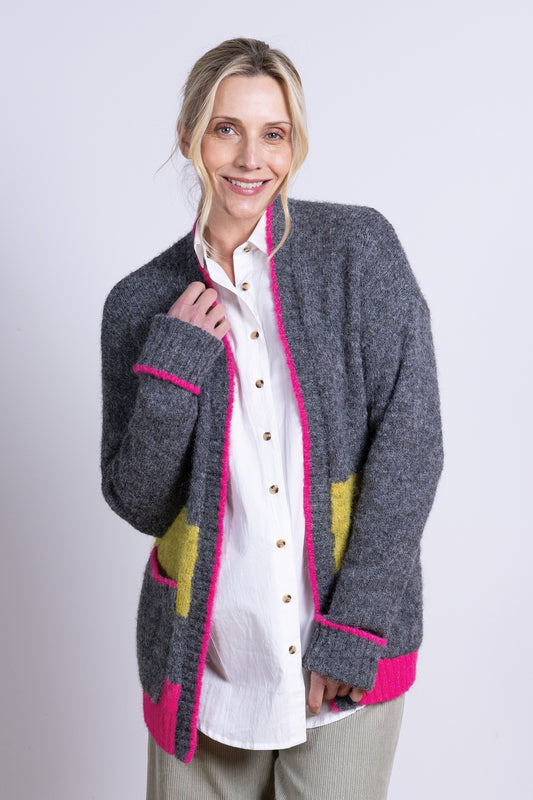 Nomads recycled polyester and wool striped cardigan