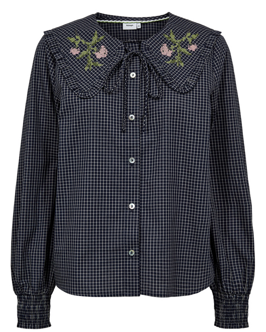 Numph Nuriya blouse in salute blue - [shop_name Strathaven] [womens clothing]