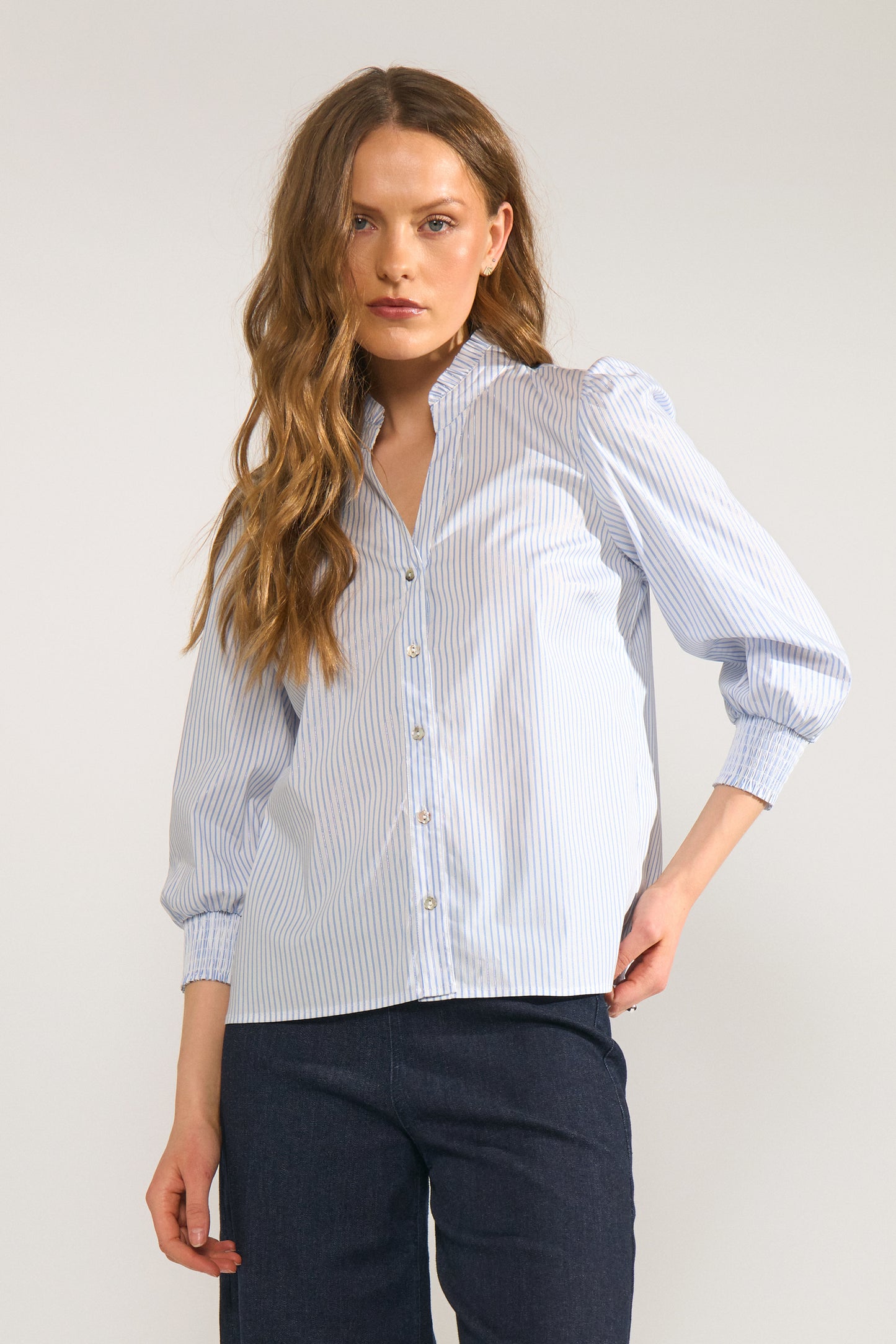 Numph Nulili blouse in floaty blue