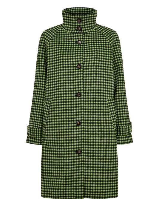 Numph Nuliba jasmine green checked coat - [shop_name Strathaven] [womens clothing]