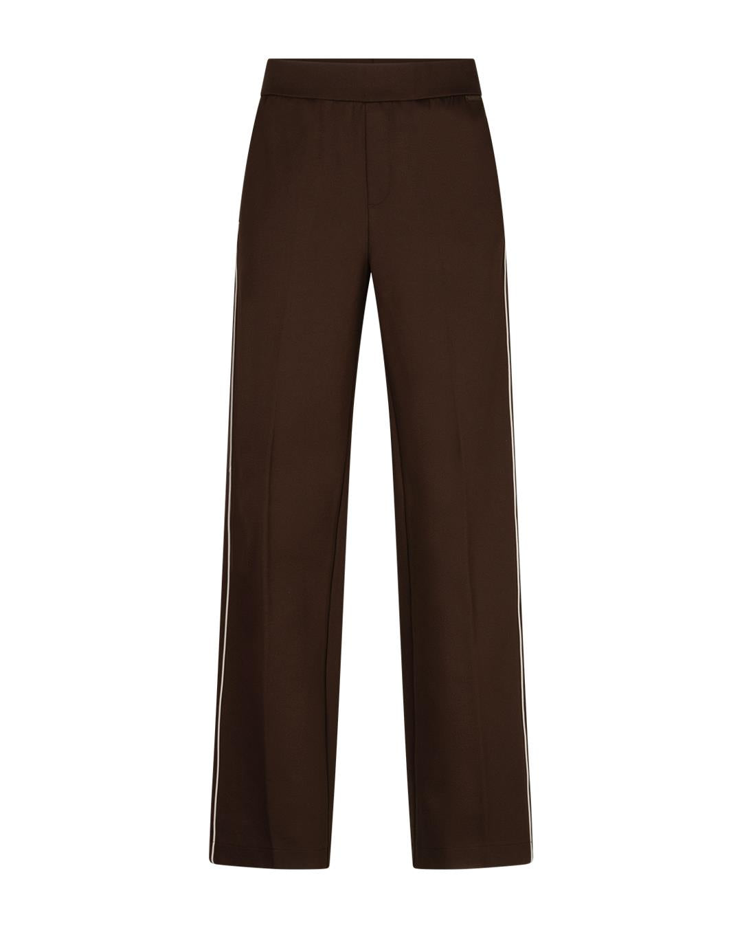 Red Button Colette Punto piping trouser in brown - [shop_name Strathaven] [womens clothing]
