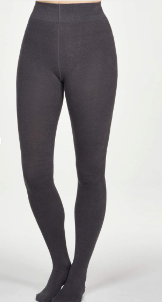 Thought Essential Bamboo plain tights in graphite grey