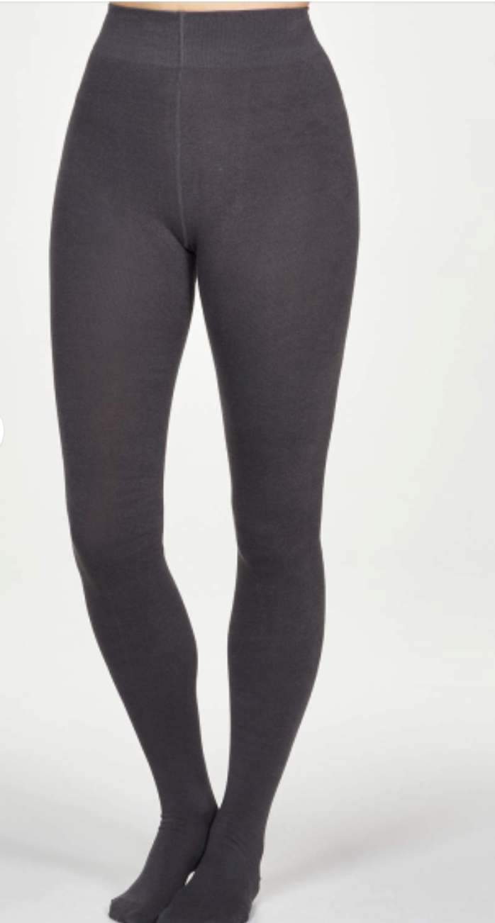 Thought Essential Bamboo plain tights in graphite grey
