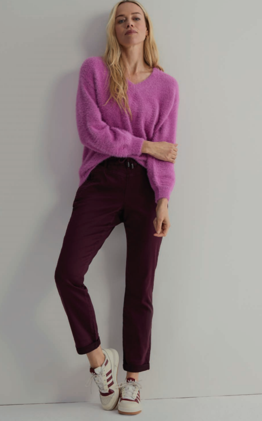 Red Button Tessy jogger in aubergine