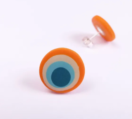 Nadege Honey Retro studs in orange