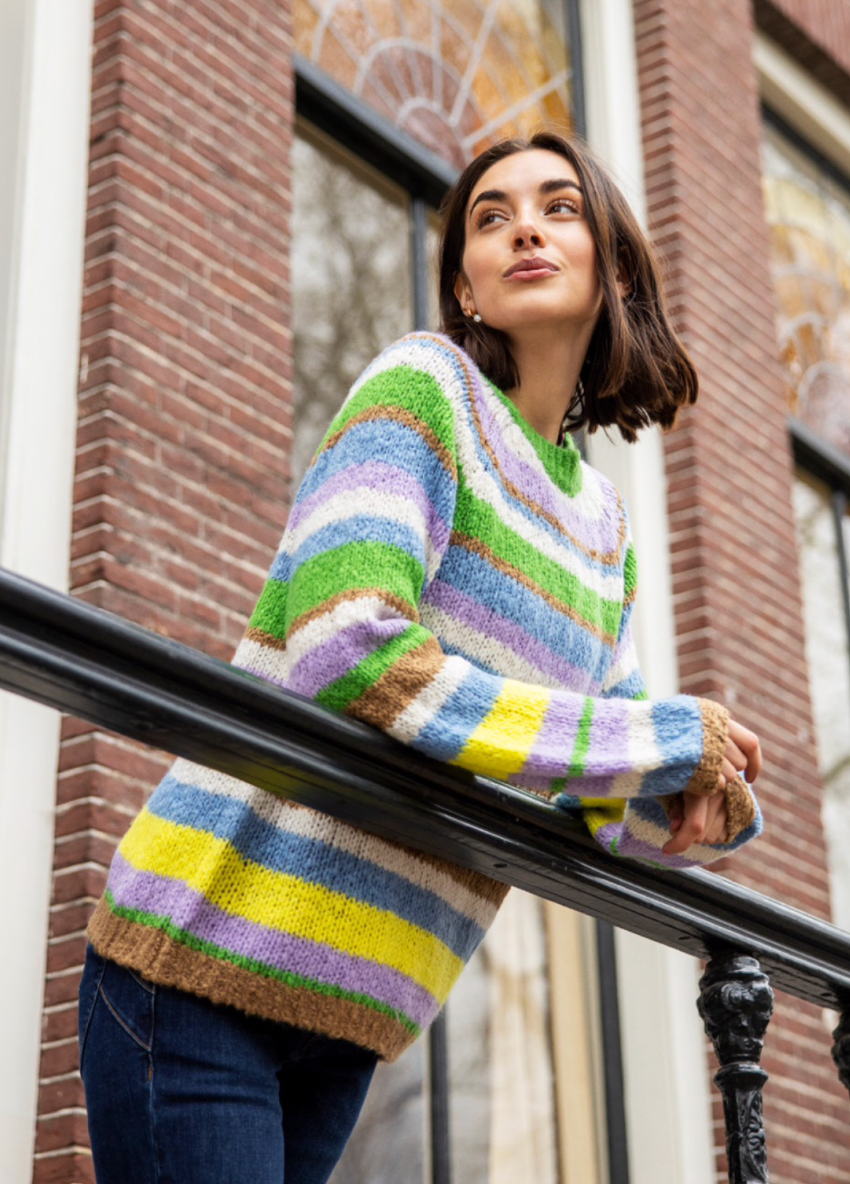 Fransa Adelmira sweater in online lime mix