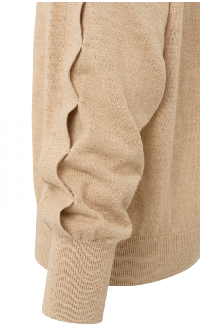 Yaya casual fit sweater with boatneck in ginger root
