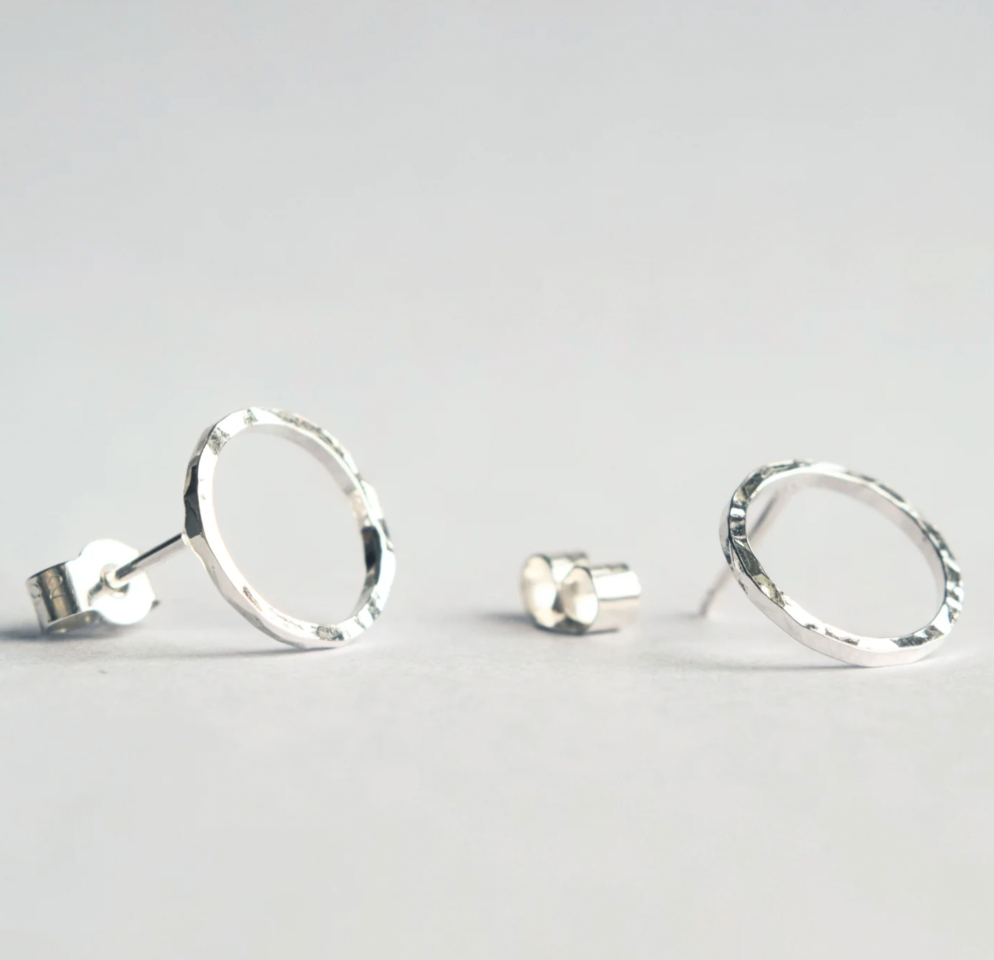 Muka silver circle earrings