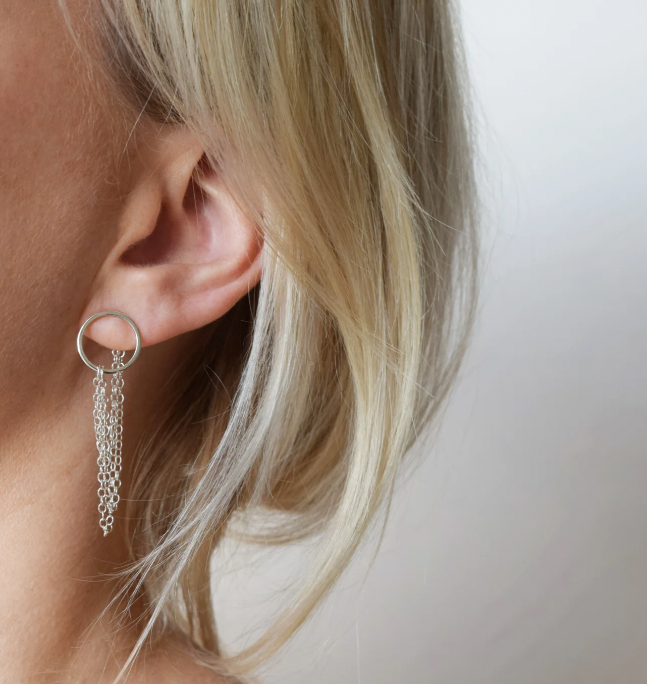 Muka Esme silver chain drop earrings
