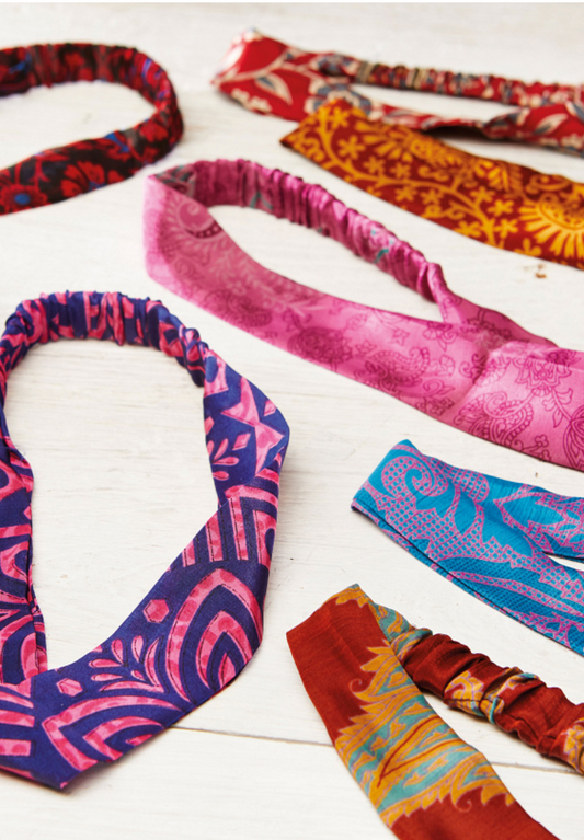 Recycled sari headbands