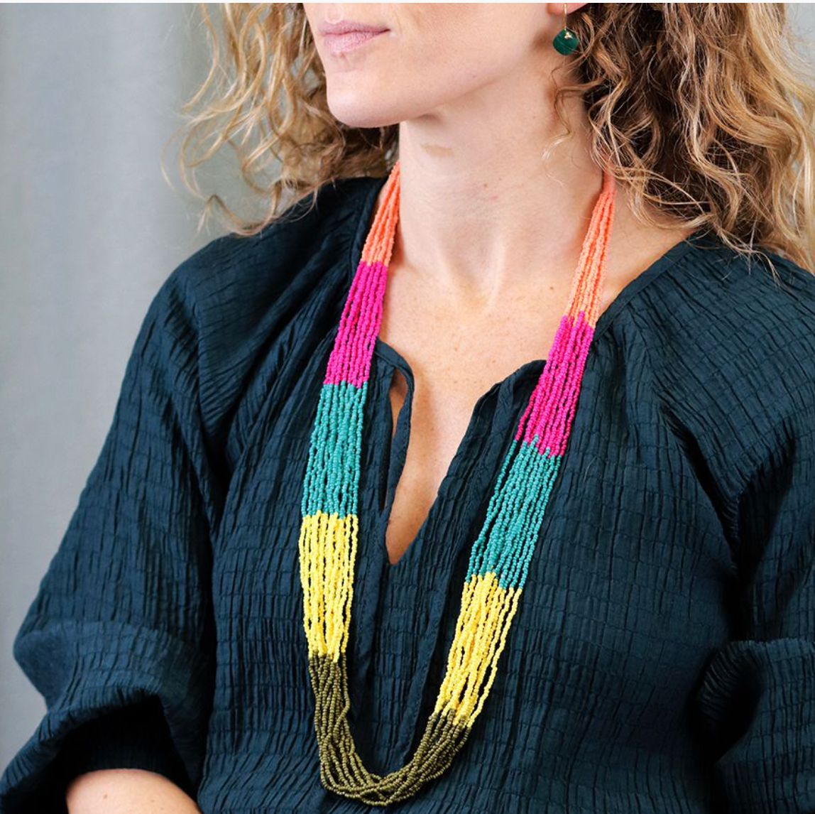 POM Beaded multi coloured necklace