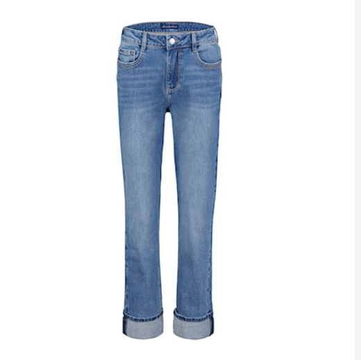 Red Button Kim mid stone, straight leg with turnup jeans