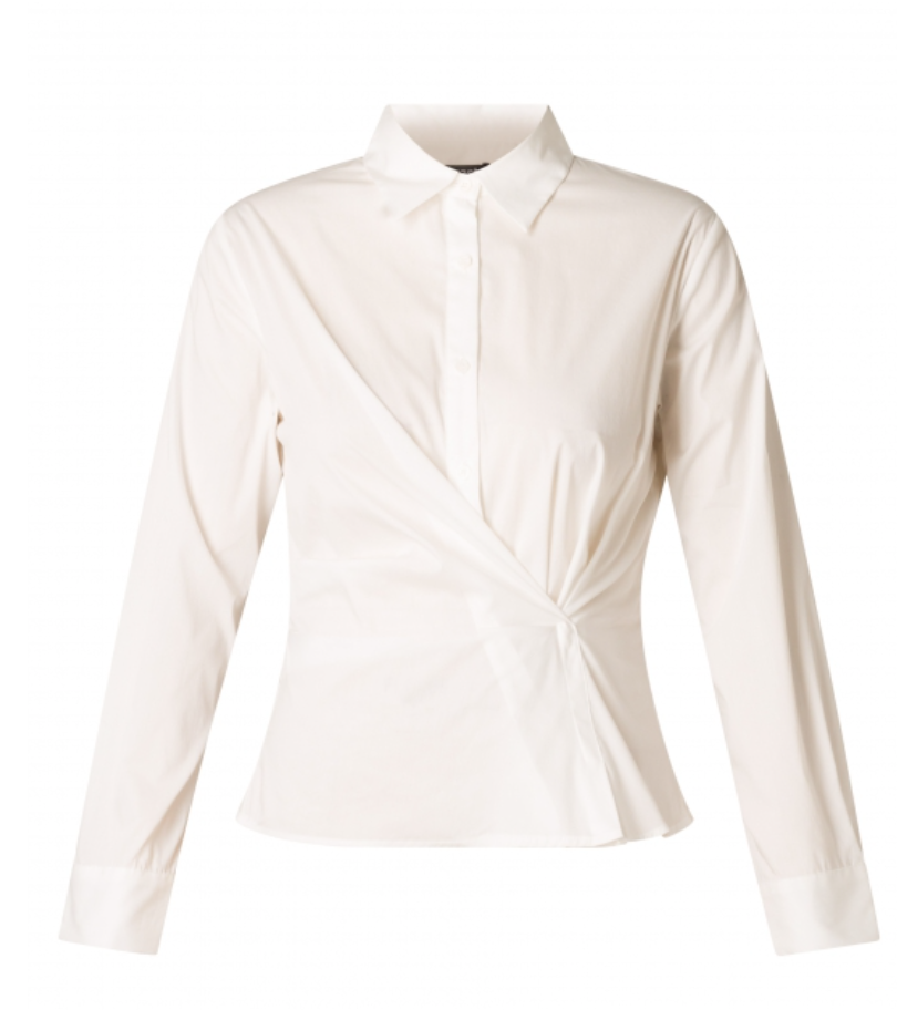 Yest Paris twist front white cotton blouse