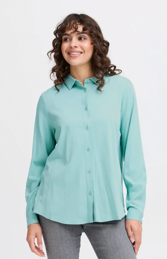 Fransa Justina blouse in aquifer blue