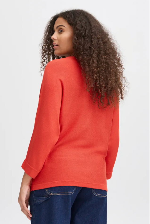 Fransa Clia sweater in poinsettia red