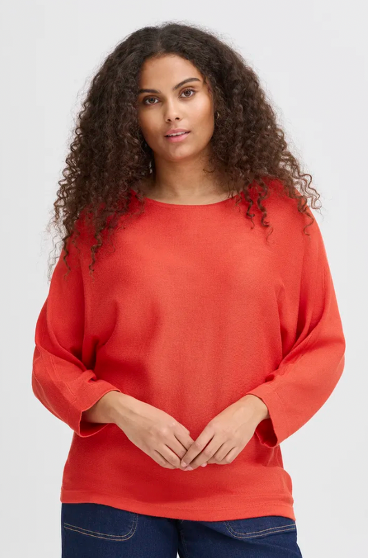 Fransa Clia sweater in poinsettia red