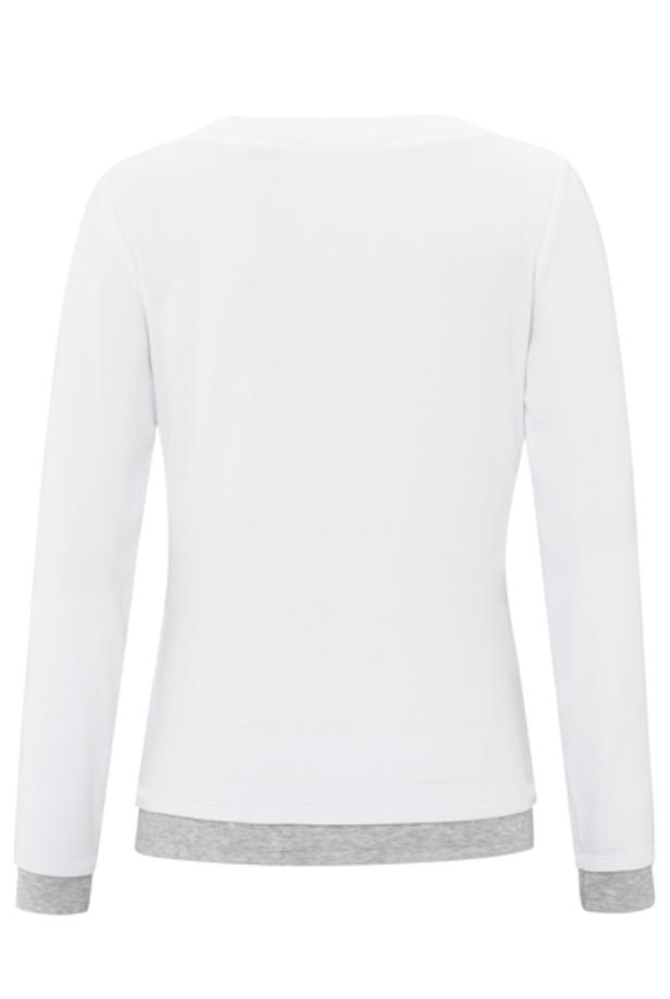 Yaya faux double layer top in white
