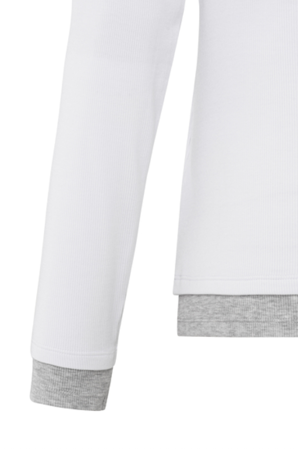 Yaya faux double layer top in white