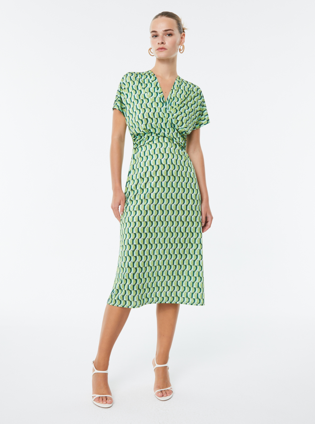 Paz Torras verde geometric pattern green dress