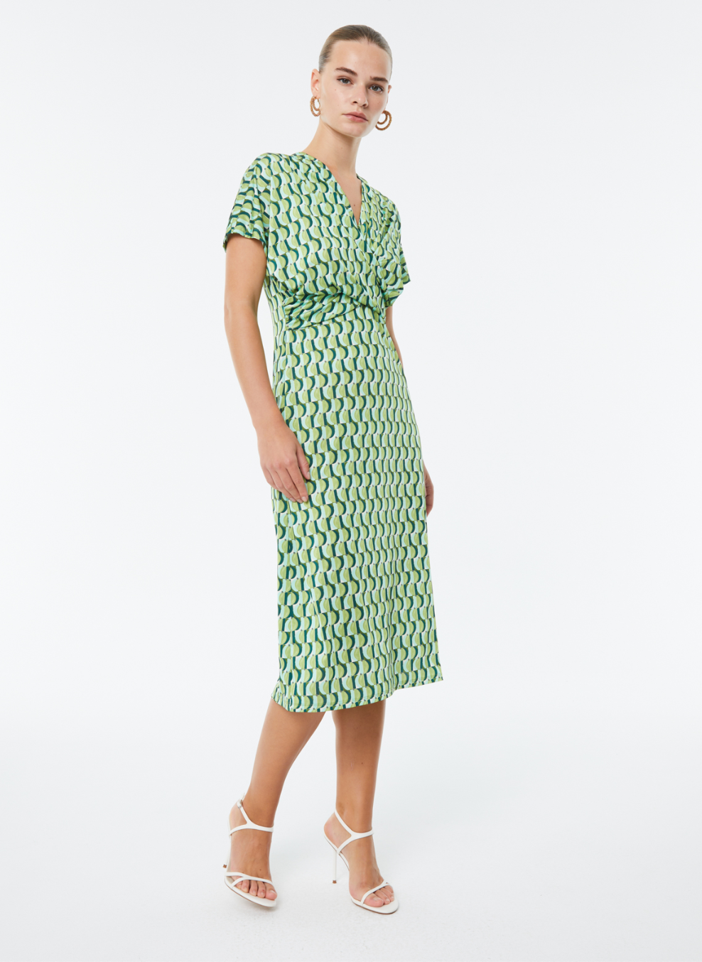 Paz Torras verde geometric pattern green dress