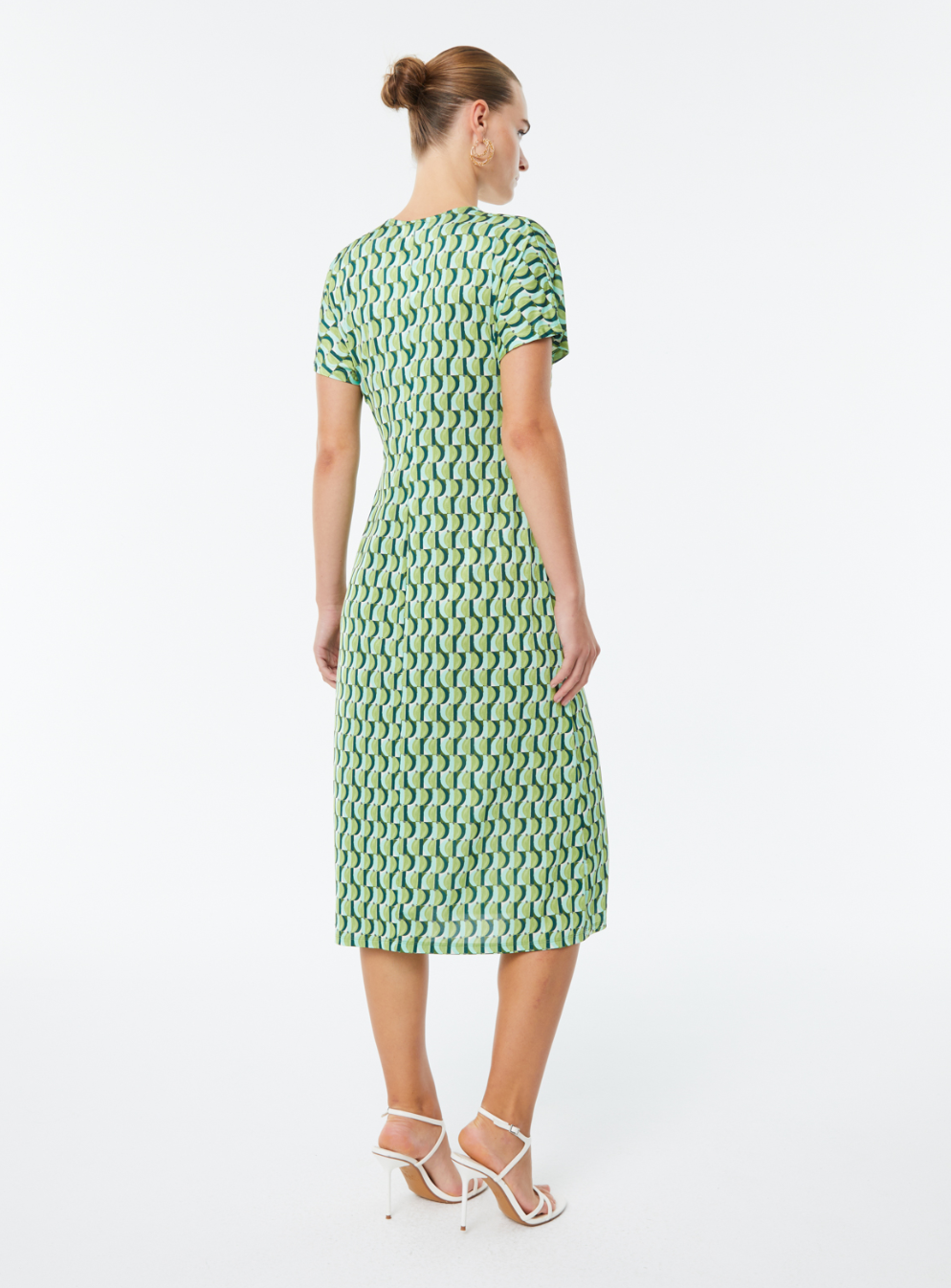 Paz Torras verde geometric pattern green dress