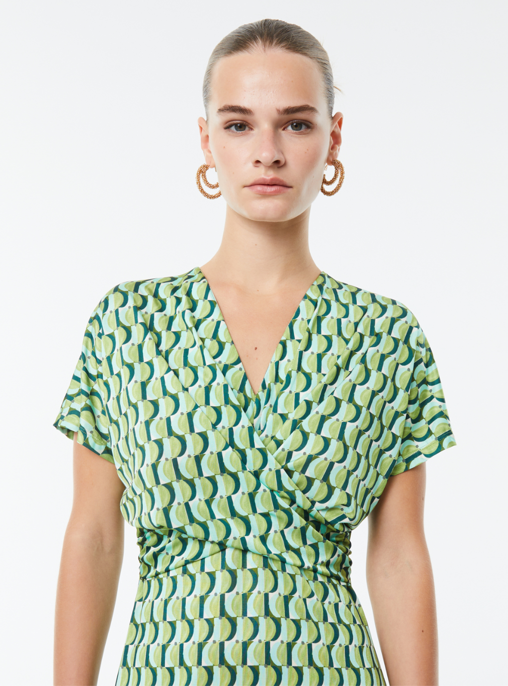 Paz Torras verde geometric pattern green dress