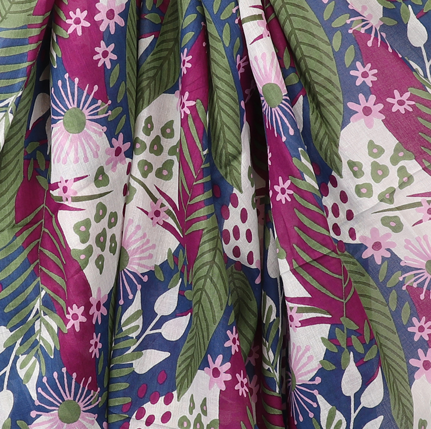 POM Organic plum, blue and green mix scarf