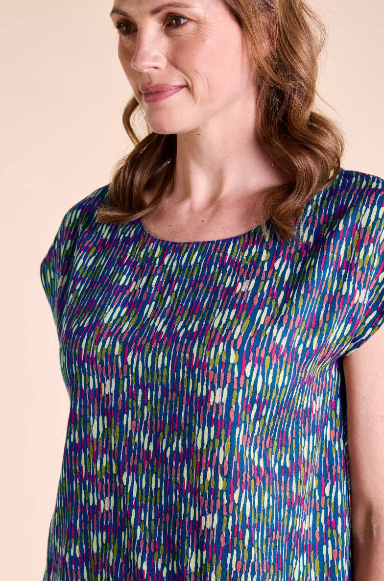Nomads Viscose boat neck top in jet