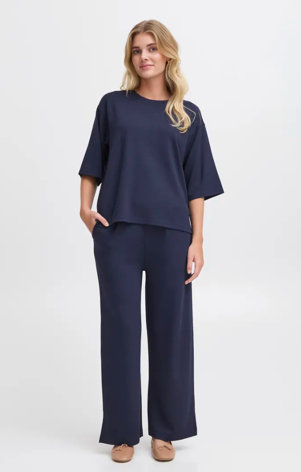 Fransa Aurora comfy trousers in navy