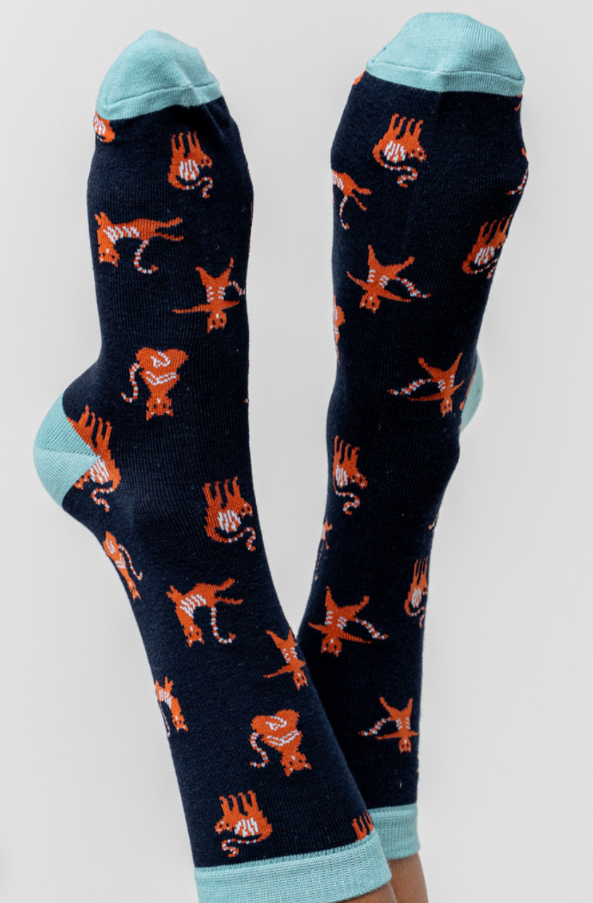 Lily & Me yoga cats bamboo socks