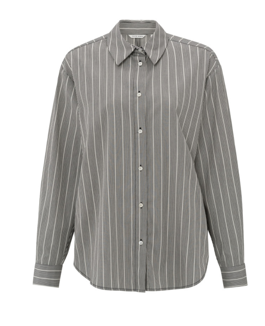 Yaya striped shirt with bow detail on the back in phantom