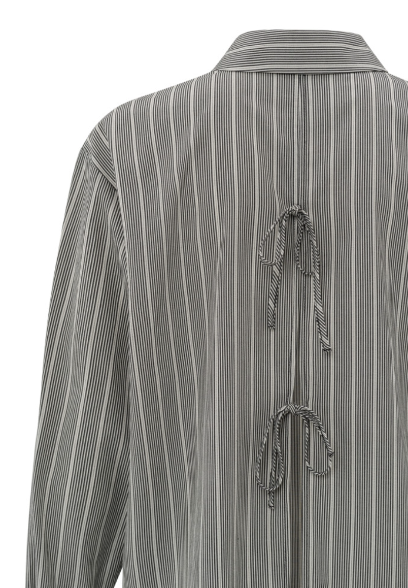 Yaya striped shirt with bow detail on the back in phantom