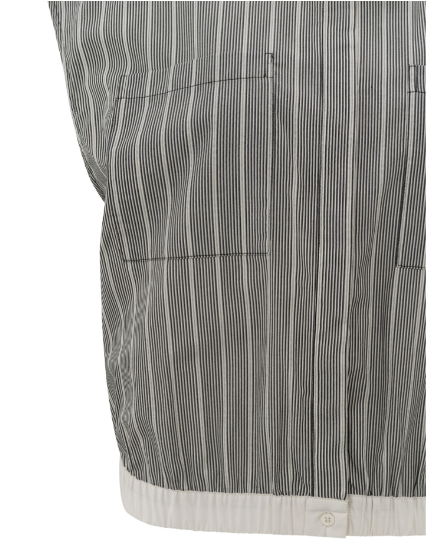 Yaya sleeveless striped blouse with elasticated waist and loose fit