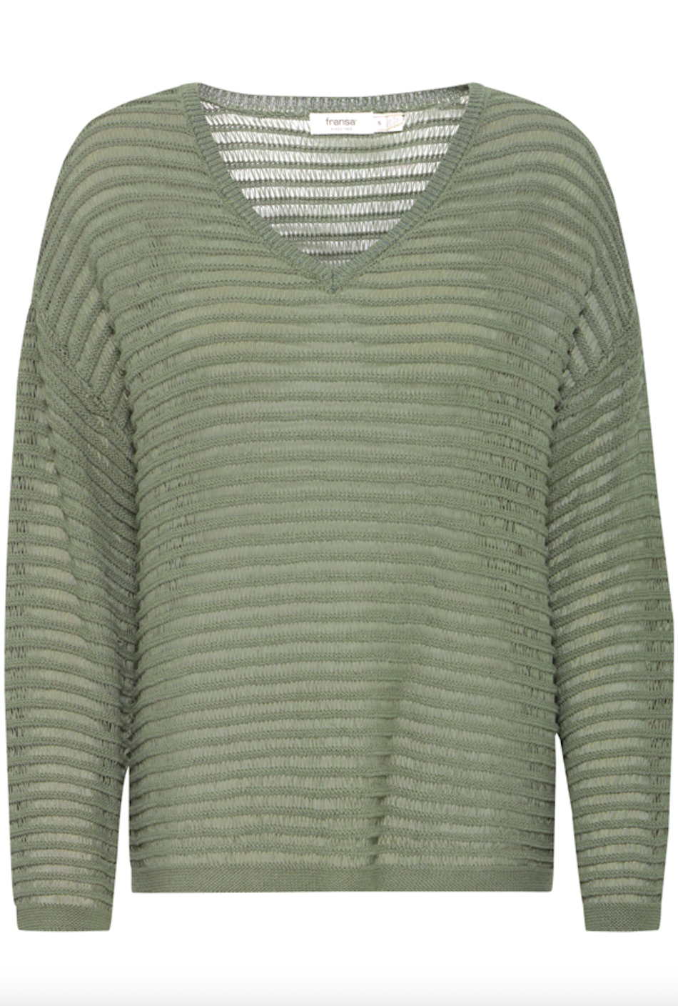 Fransa Floriza sweater in Agave olive green