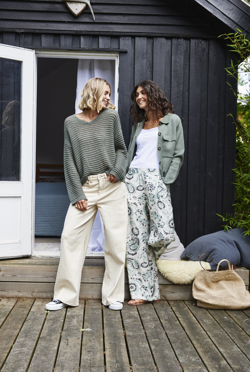 Fransa Floriza sweater in Agave olive green